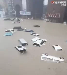 중국의 폭우 피해 현장