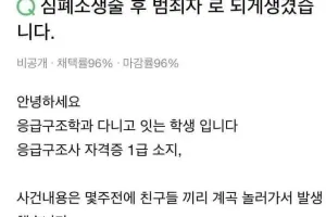 심폐소생술 후 사람 살렸더니 성추행으로 고소 한다고 하네요