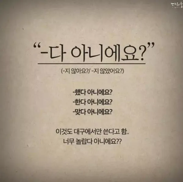 대구에서만 쓰는 말